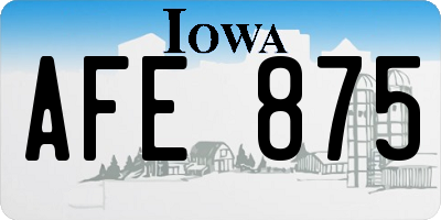 IA license plate AFE875