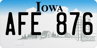 IA license plate AFE876