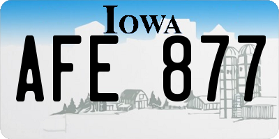 IA license plate AFE877