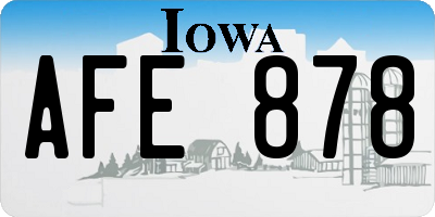 IA license plate AFE878