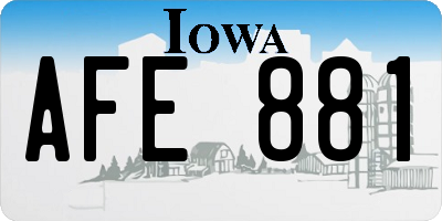 IA license plate AFE881