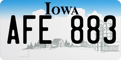 IA license plate AFE883