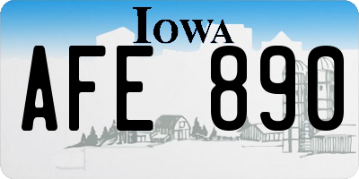 IA license plate AFE890
