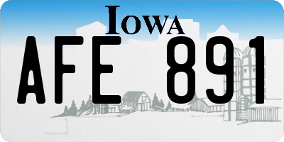 IA license plate AFE891
