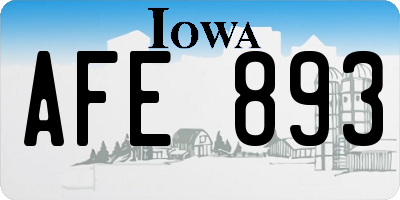 IA license plate AFE893