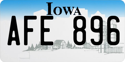 IA license plate AFE896