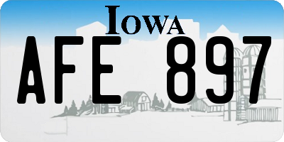 IA license plate AFE897