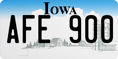 IA license plate AFE900