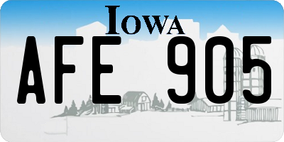 IA license plate AFE905