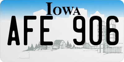 IA license plate AFE906