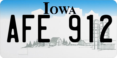 IA license plate AFE912