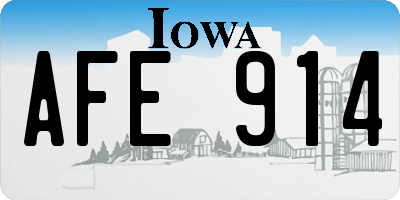 IA license plate AFE914