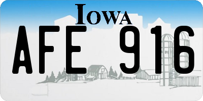 IA license plate AFE916