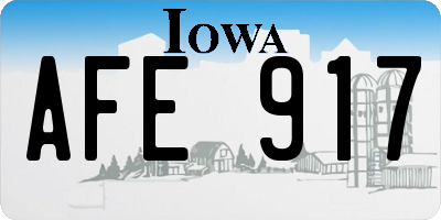IA license plate AFE917