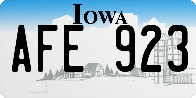 IA license plate AFE923