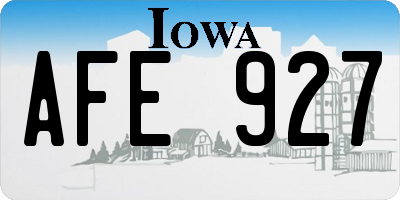 IA license plate AFE927