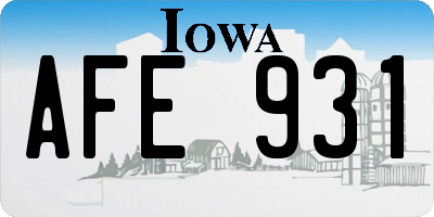 IA license plate AFE931