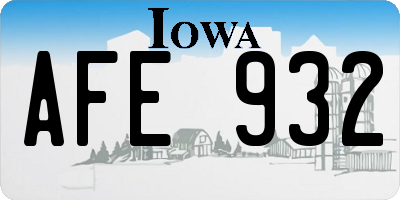 IA license plate AFE932