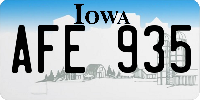 IA license plate AFE935