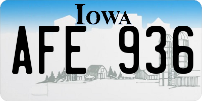 IA license plate AFE936