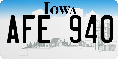 IA license plate AFE940
