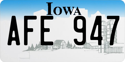 IA license plate AFE947