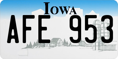 IA license plate AFE953