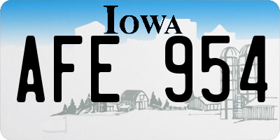 IA license plate AFE954