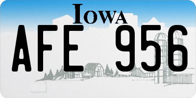 IA license plate AFE956