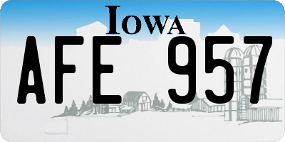 IA license plate AFE957