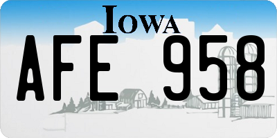 IA license plate AFE958