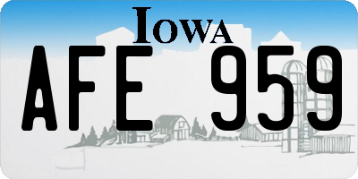 IA license plate AFE959