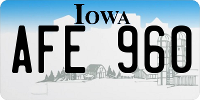 IA license plate AFE960