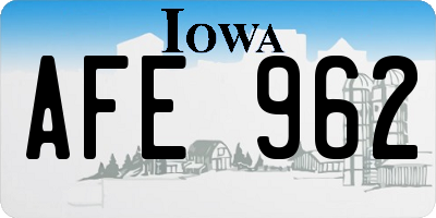 IA license plate AFE962