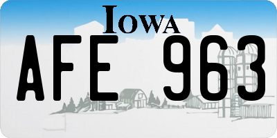 IA license plate AFE963