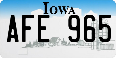 IA license plate AFE965