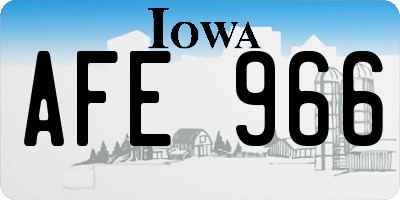 IA license plate AFE966