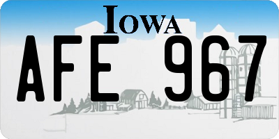 IA license plate AFE967