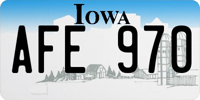 IA license plate AFE970