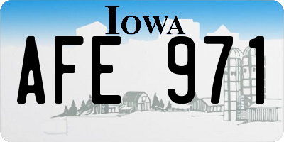 IA license plate AFE971