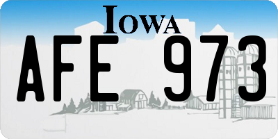 IA license plate AFE973