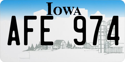 IA license plate AFE974