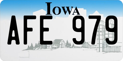 IA license plate AFE979