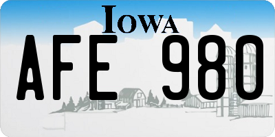 IA license plate AFE980