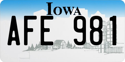 IA license plate AFE981