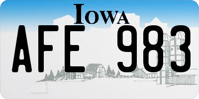 IA license plate AFE983