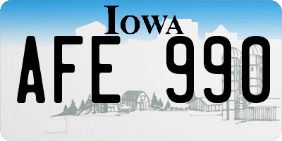 IA license plate AFE990