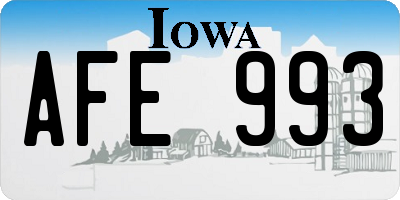 IA license plate AFE993