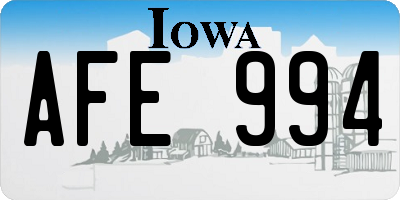 IA license plate AFE994
