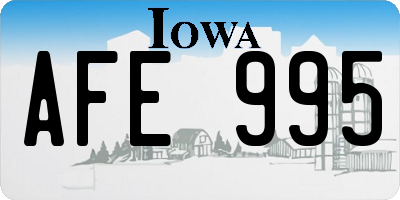 IA license plate AFE995